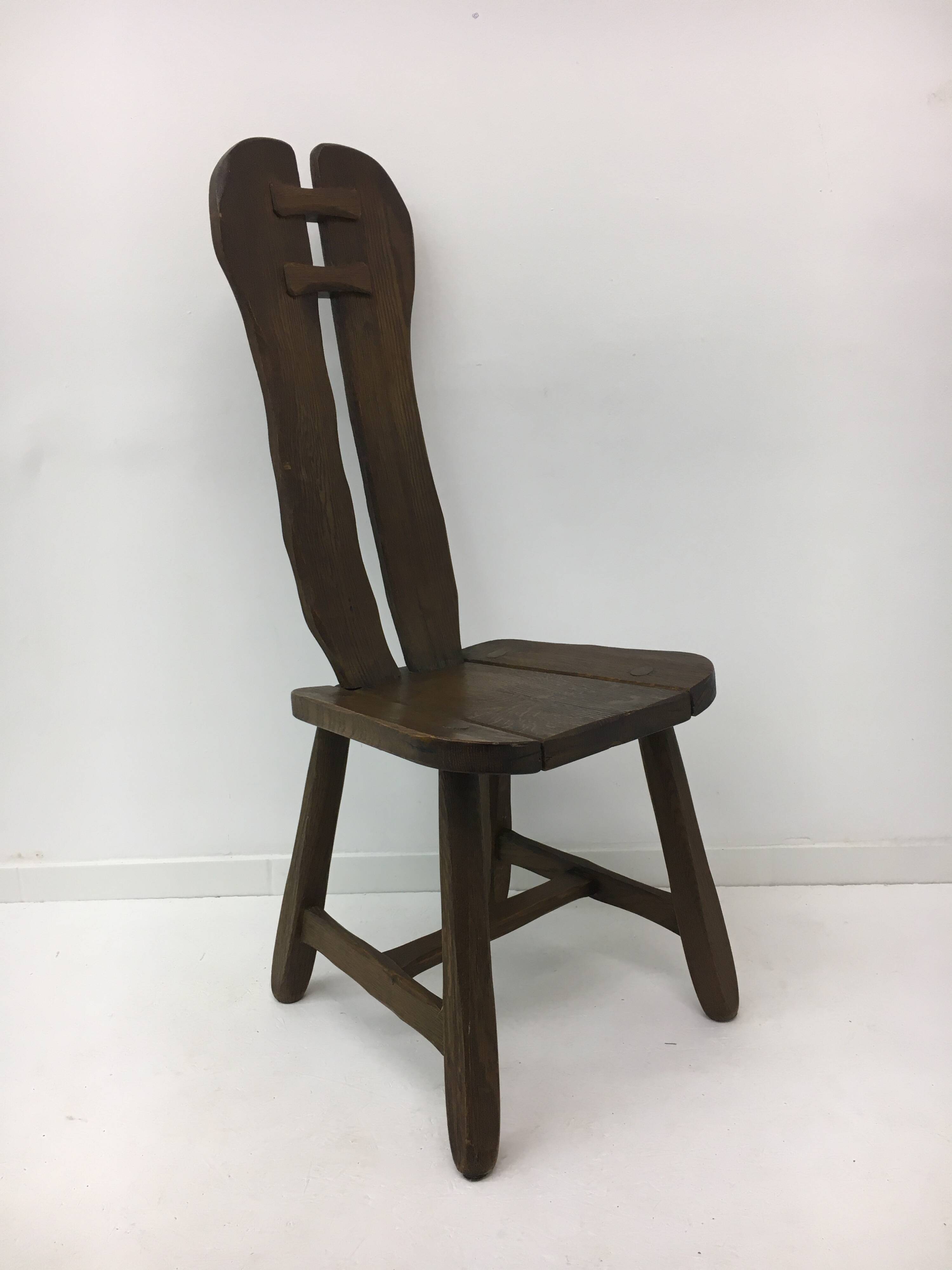 Set of 4 Belgian Brutalist Dining Chairs from De Puydt, 1970’s
