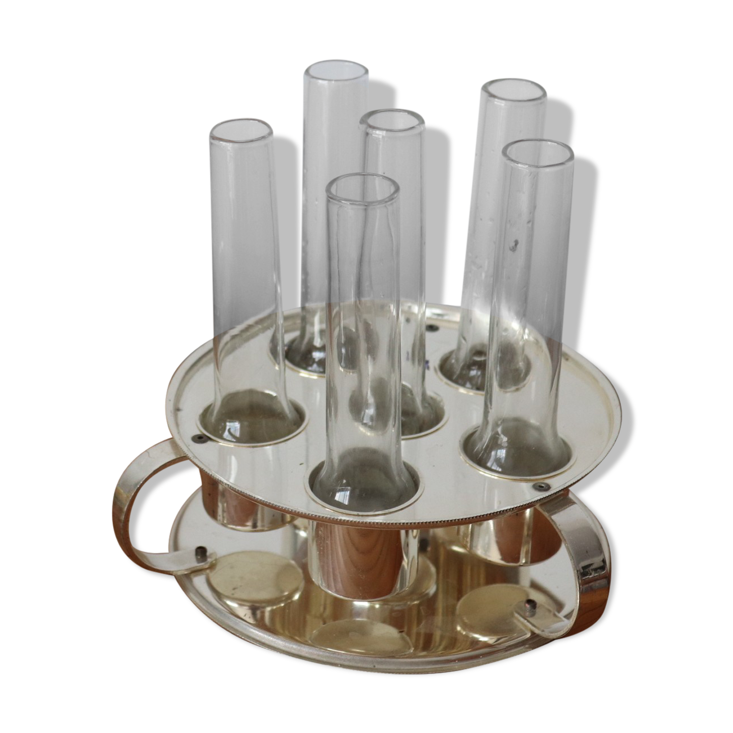 Vials and silver-plated vodka servant