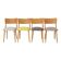 Set of 4 Vintage Bentwood Dining Chairs, 1950s German Mid-Century Beech