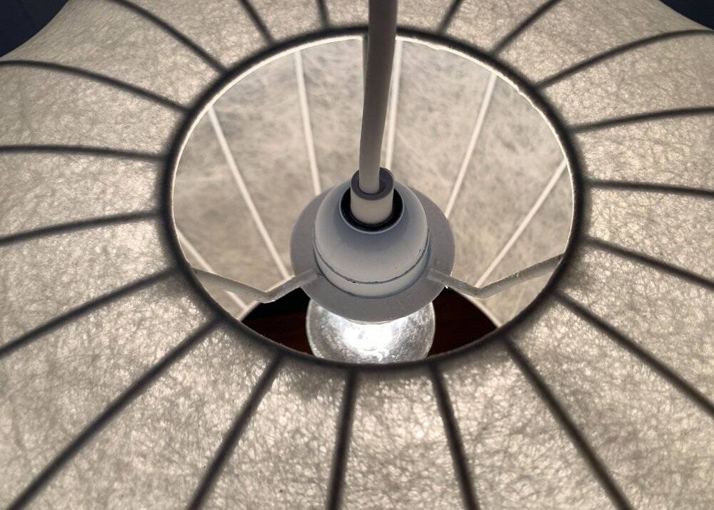 German mid-century cocoon pendant lamps by Friedel Wauer for Goldkant Leuchten, 1960s, set of 2.