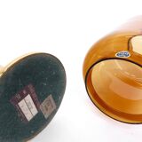 Hans-Agne Jakobsson Markaryd L 10232 Amber Glass Candle Holder 1960