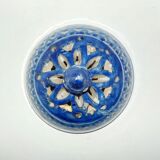 Water pot "GHORRAF" with blue geometric decoration earthenware of Fez Morocco - XlXè