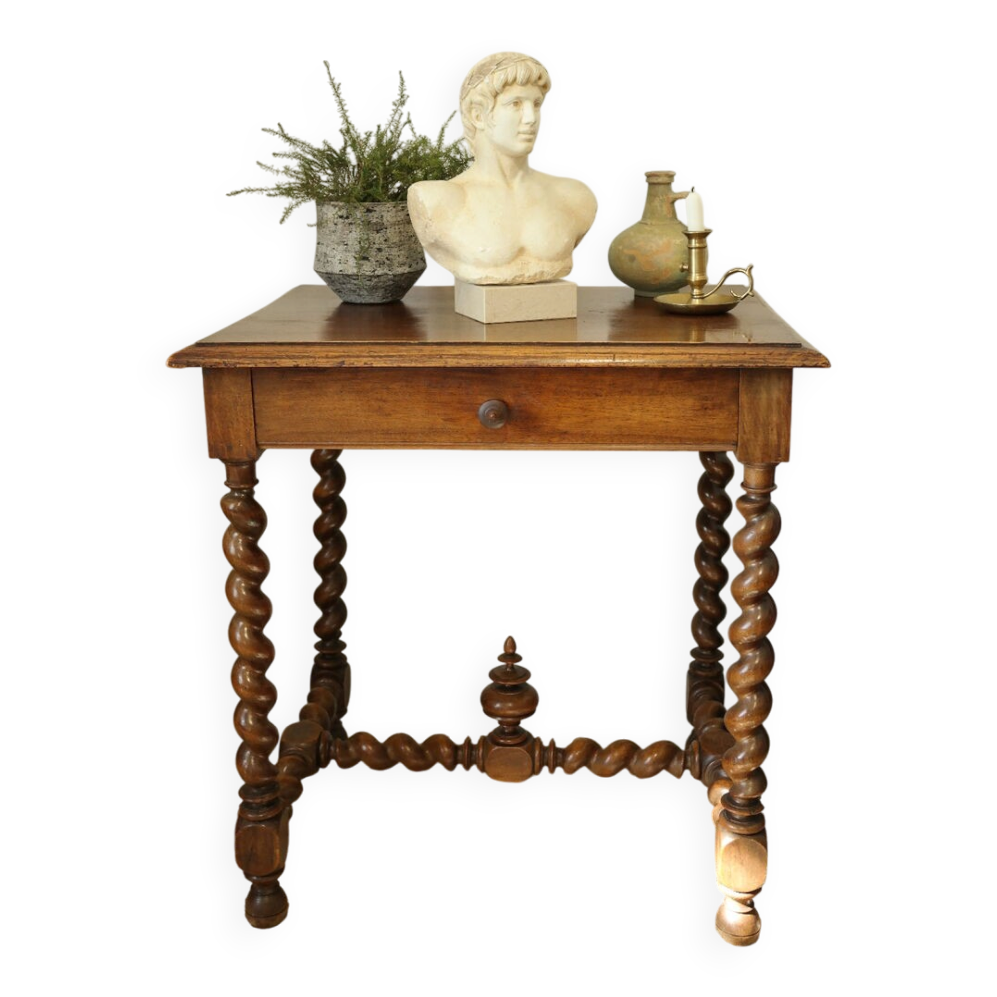 Side table, Louis XIII style console in walnut.