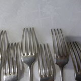 6 vintage silver metal forks