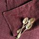 Old harvest tablecloth in pure hemp tinted with eggplant