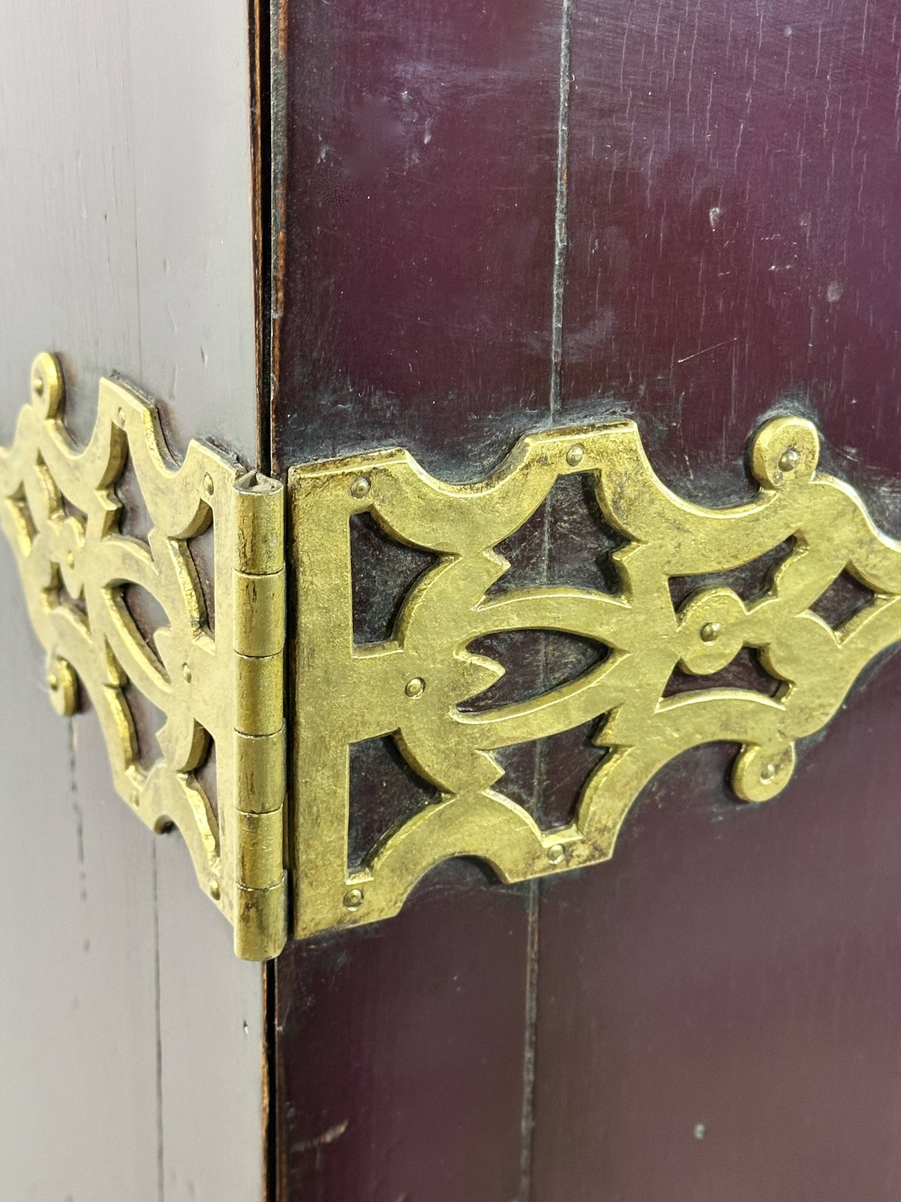 1950's lacquered wood and brass sideboard