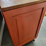 Terracotta patina oak chest of drawers