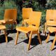 Set of 6 stackable Scandinavian wooden bistro chairs