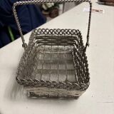 Panier en métal tressé ancien