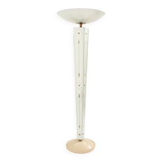 Emilio Lancia floor lamp mirror painted wood brass around 1940