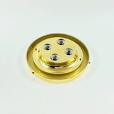 Very Large Space Age Glass & Brass Ceiling Light from Limburg, Germany, 70s