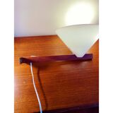 Teak and acrylic wall lamp