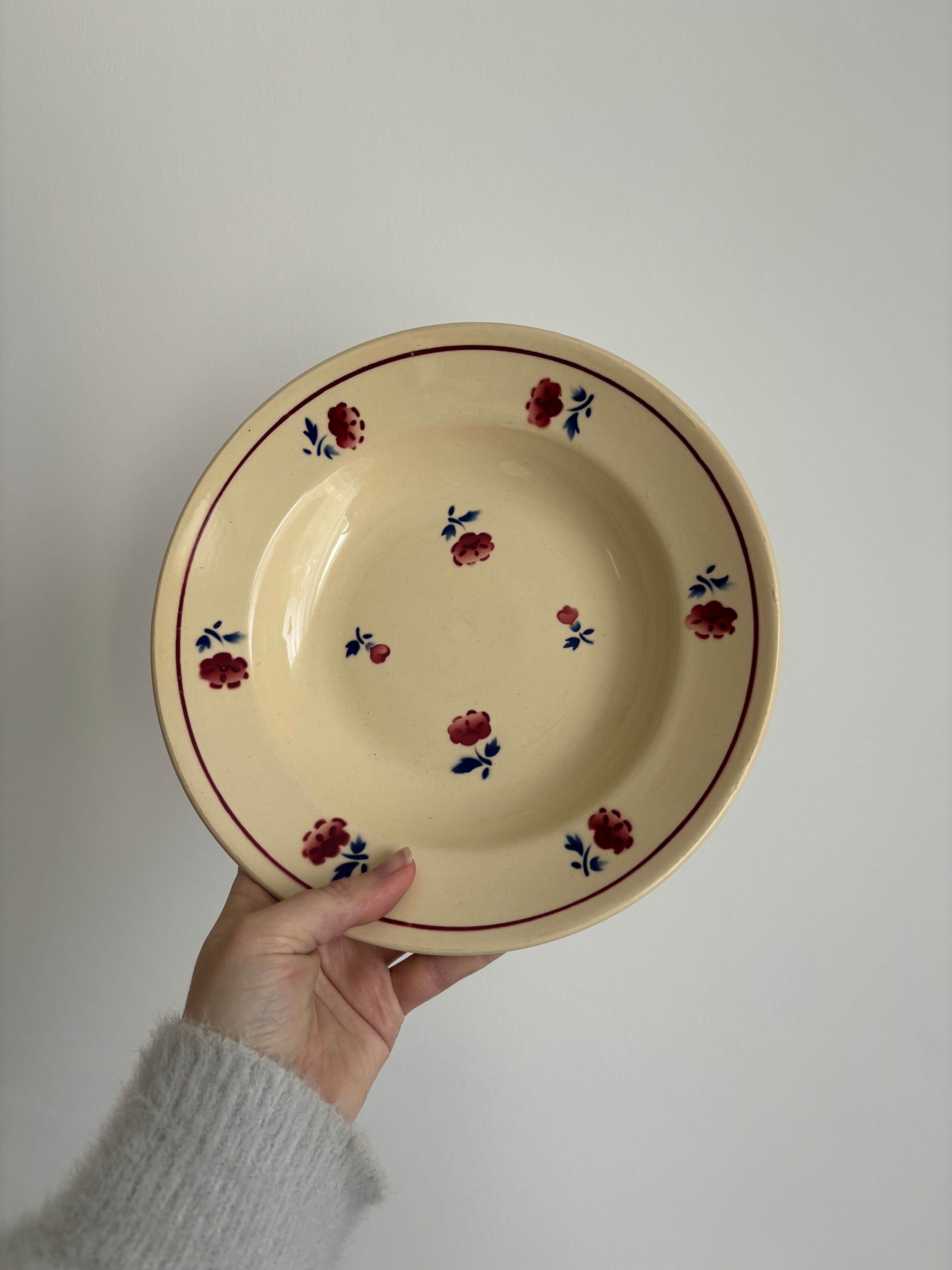 Set of 6 deep plates Badonviller model Jean – Antique crockery