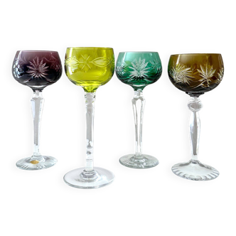 Collection de verres en cristal au plomb, verre à vin coloré, verre en cristal