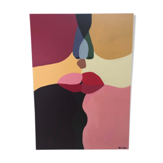 Kiss acrylic canvas wall decoration