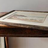 Early 20th century watercolor, beach in Biarritz, signed