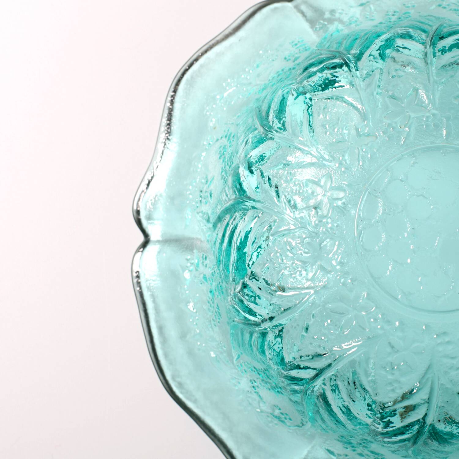 Vintage Teal Glass Fruit Bowl: Mid-Century Modern Pukeberg Sweden