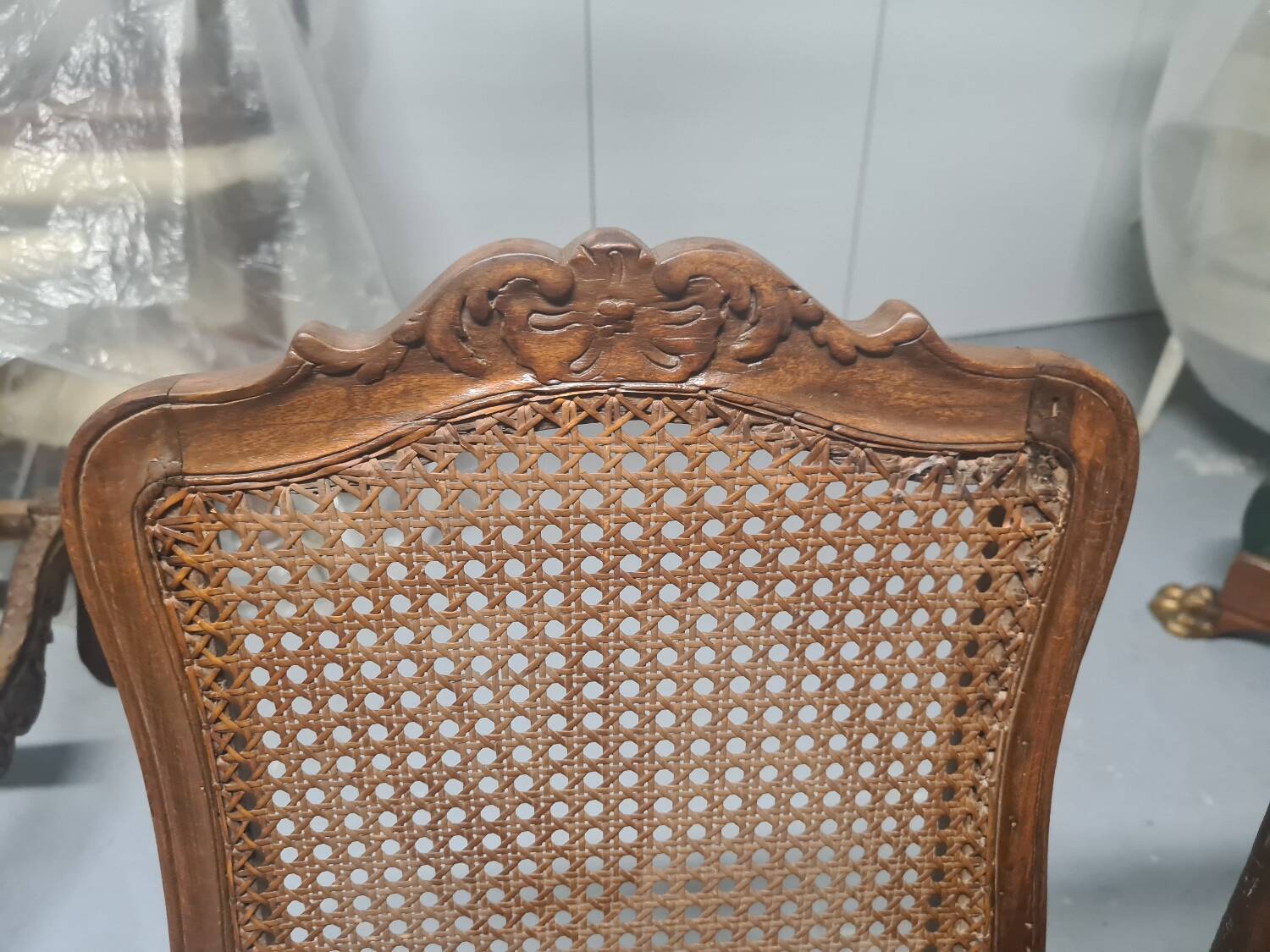 Pair of waxed Louis X period chairs