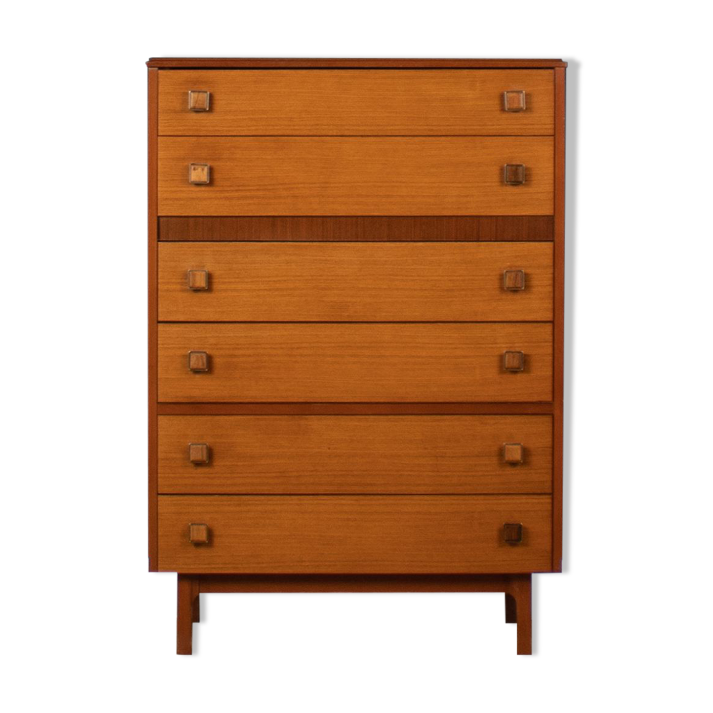 Retro 1960s teak & afromosia tall chest of drawers by homeworthy