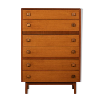 Retro 1960s teak & afromosia tall chest of drawers by homeworthy
