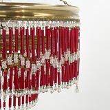 Lustre perlé du milieu du siècle par Jablonec Glassworks, Tchécoslovaquie