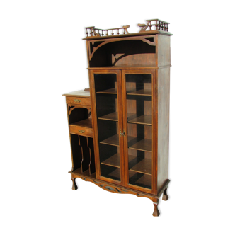 Art Nouveau bookcase in solid oak