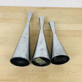 3 aluminum diabolo candle holders