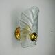 Frosted leaf wall lamp, murano glass, italy, 1970