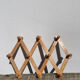Vintage zigzag extendable coat rack in pine wood 80