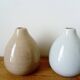 beige vase in finely cracked glazed ceramic