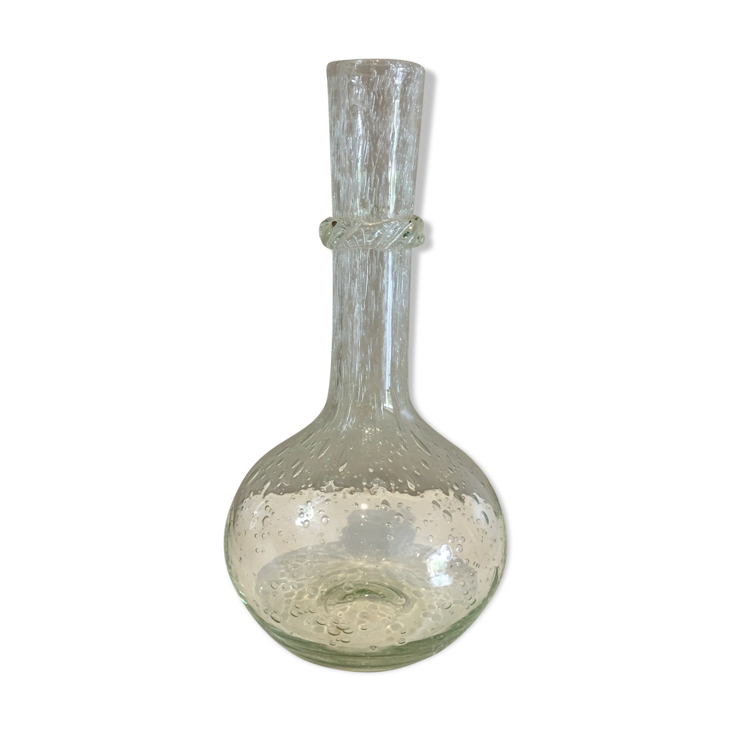 Bubbled glass soliflore vase