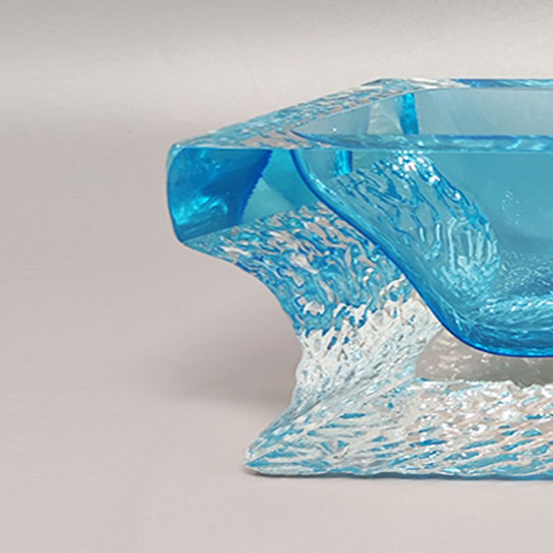1960s astonishing blue ashtray or vide poche by Flavio Poli