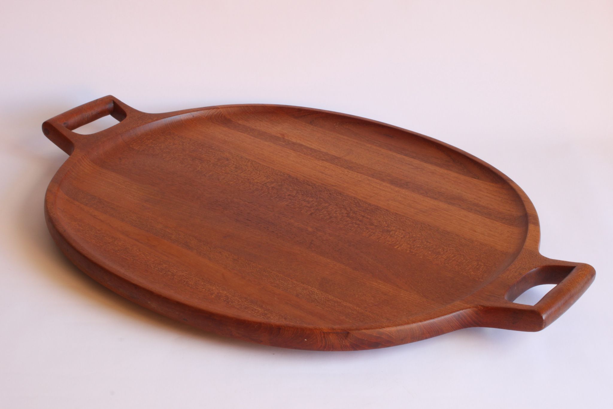 Oval Teak Wooden Serving Tray by Jens Quistgaard for Dansk Designs, Denmark 1960s.