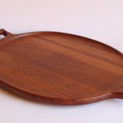 Oval Teak Wooden Serving Tray by Jens Quistgaard for Dansk Designs, Denmark 1960s.