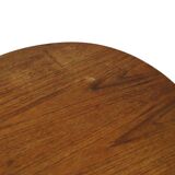 Solid Wood Kidney-Shaped Coffee Table Side Table 1960s