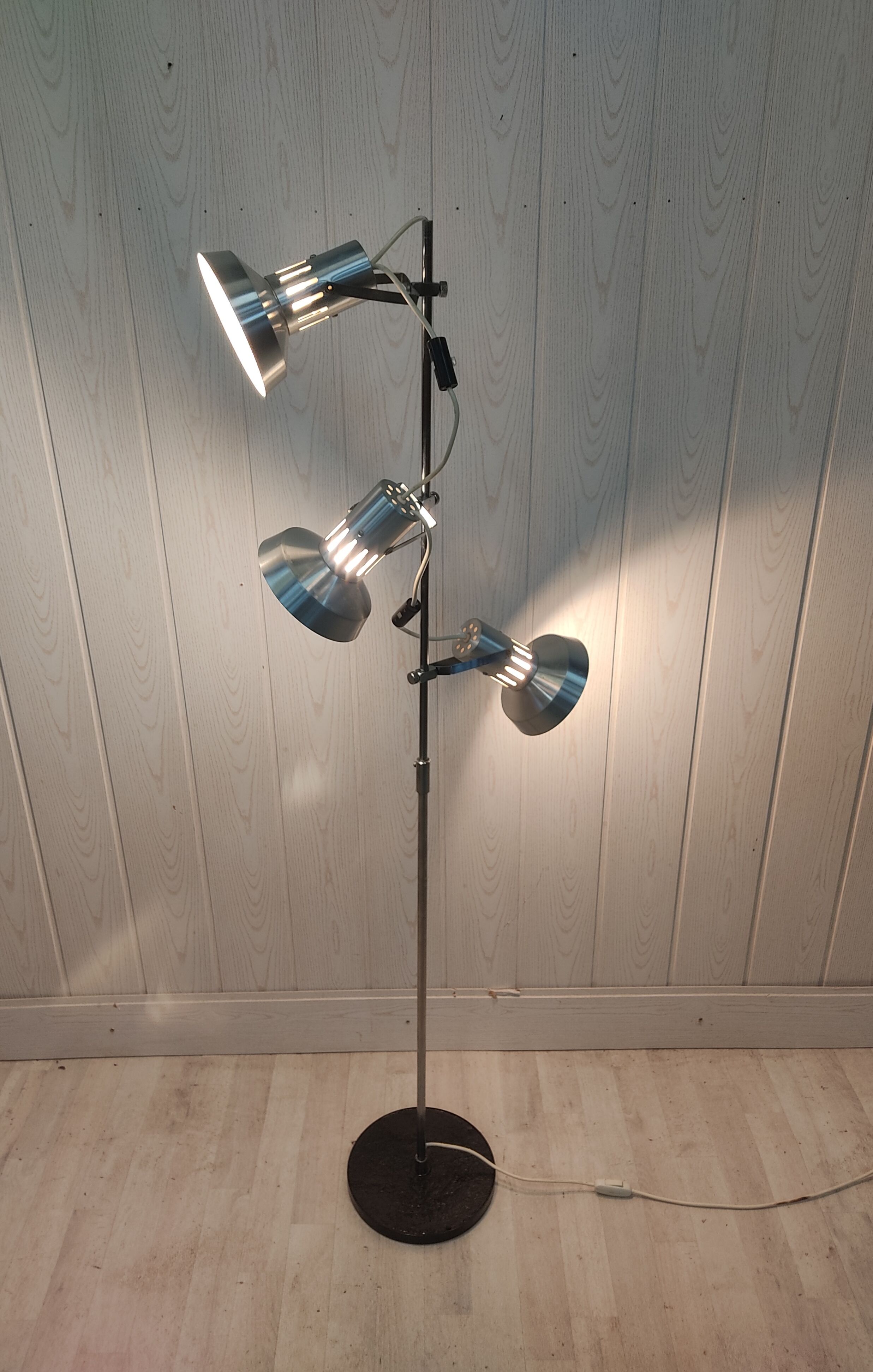 Floor lamp 3 spots vintage 70s chrome
