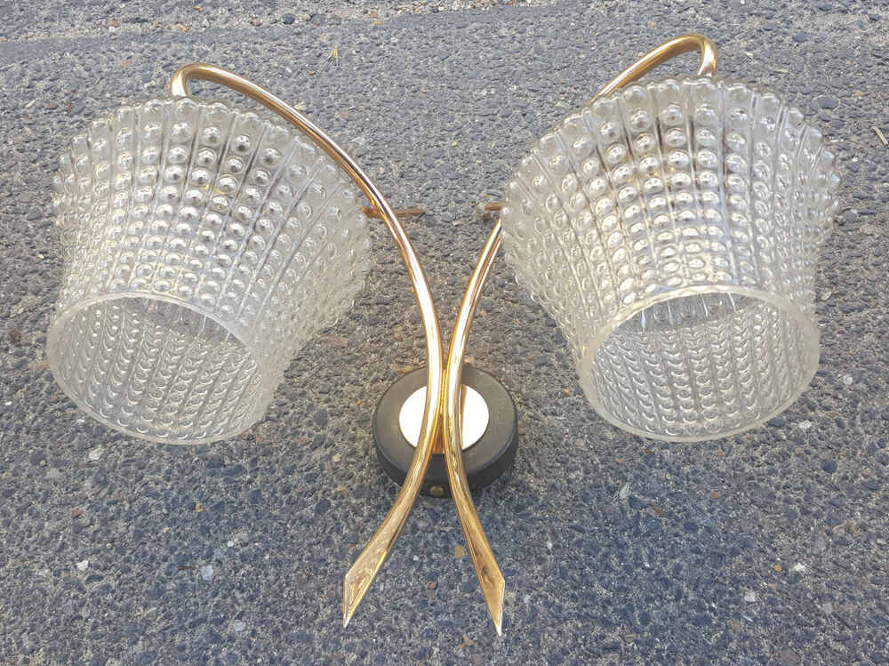 Pair double appliques Arlus, vintage, 50s