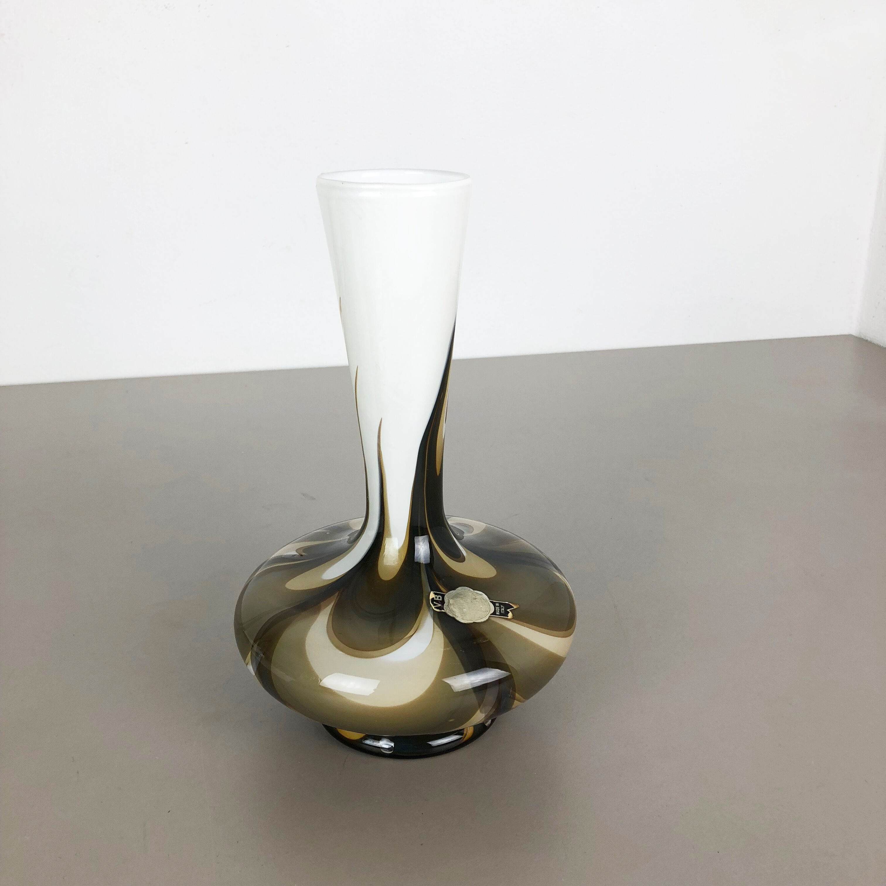 Rare Extra Large Vintage Pop Art Opaline Florence Glass Vase Design, Italy 1970s