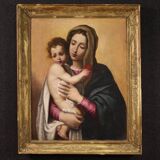 Tableau ancien Vierge à l'Enfant du XVIIe siècle