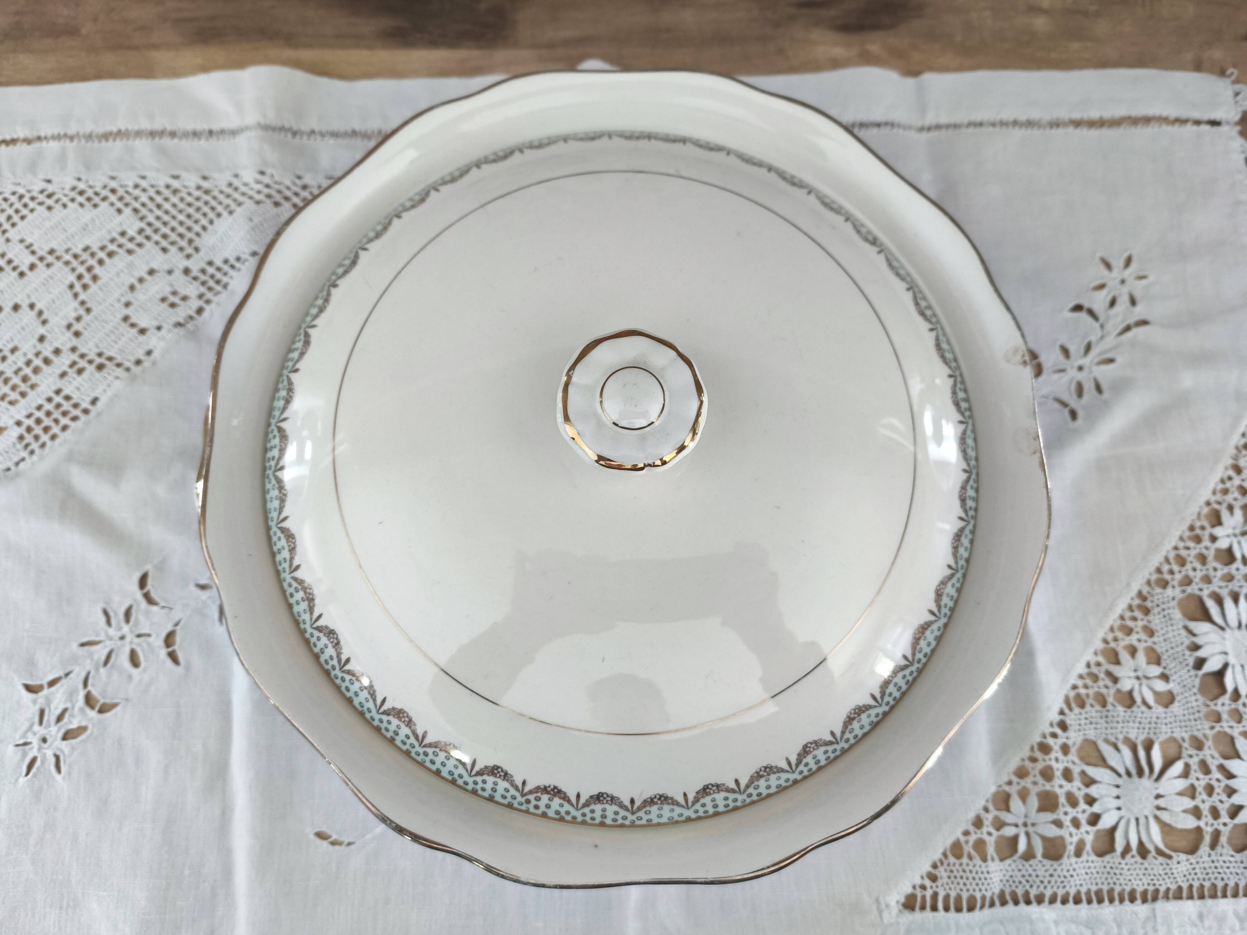 Longwy France earthenware soup tureen, Trianon model