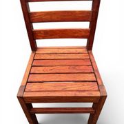 Suite de 8 chaises brutalistes bois exotique massif (essingan) 1960