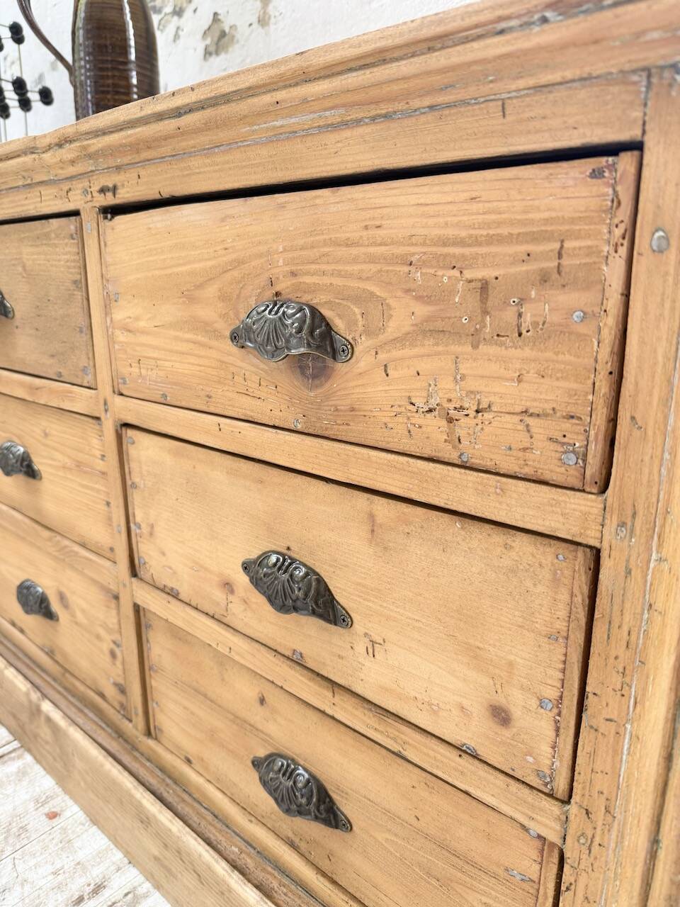 Pine craft cabinet with drawers