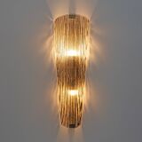 Pair of Modern Amber Murano Glass and Brass Sconces