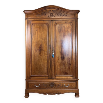 Napoleon III period wardrobe in walnut