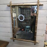 Ancien miroir bois bambou