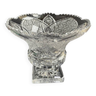 Large bowl on foot – Cut crystal - 20th century