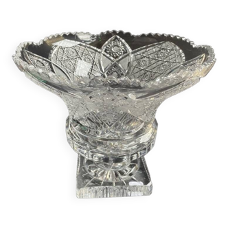 Grande coupe sur pied – Cristal taillé - XXème