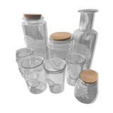 Lot de 8 bocaux, carafe et verre 100% recyclé