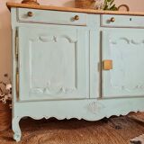 Buffet low blue patinated raw tray