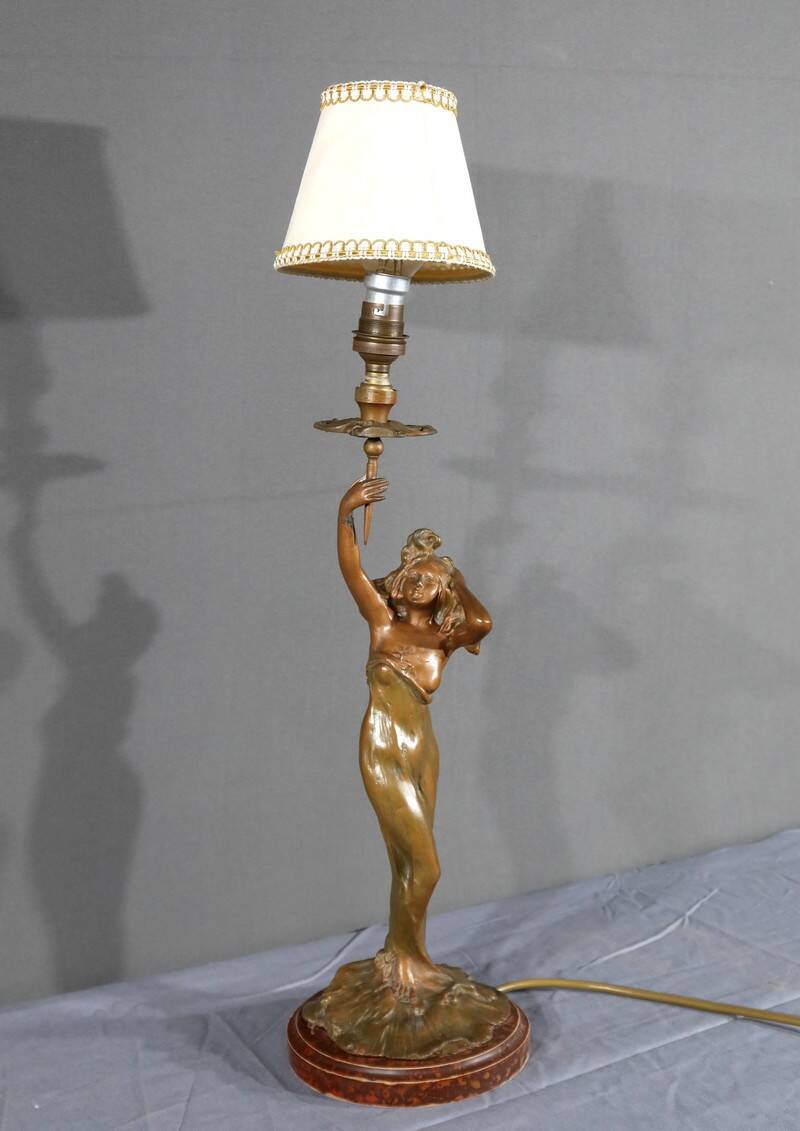 Regulate Lamp, Art Nouveau style, signed C.Rosa – Mid 20th century